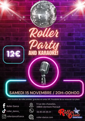 Roller Party & Karaoké – Clermont l’Hérault – 15 novembre 2025