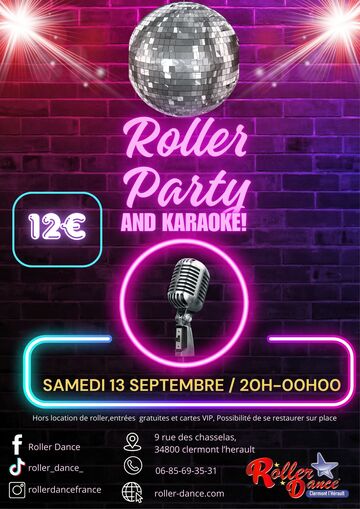Roller Party & Karaoké – Clermont l’Hérault – 13 septembre 2025