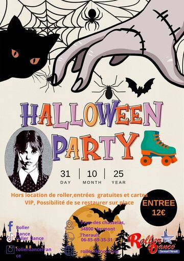 Soirée Halloween - Roller Démoniaque avec la Famille Addams - Vendredi 31 octobre 2025 Soirée Halloween - Roller Démoniaque avec la Famille Addams - Vendredi 31 octobre 2025