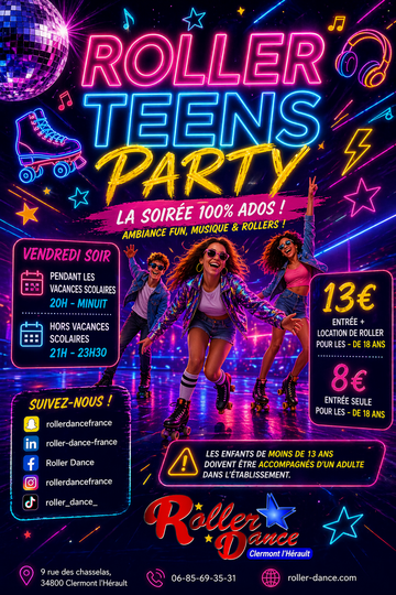 Roller Teens Party – Soirée spéciale le vendredi soir !