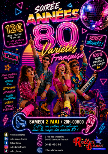 Soirée Années 80 – Samedi 2 mai au Roller Dance