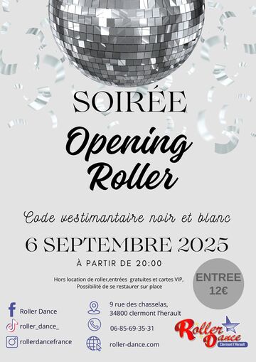 Soirée Opening Roller – Clermont l’Hérault – 6 septembre 2025
